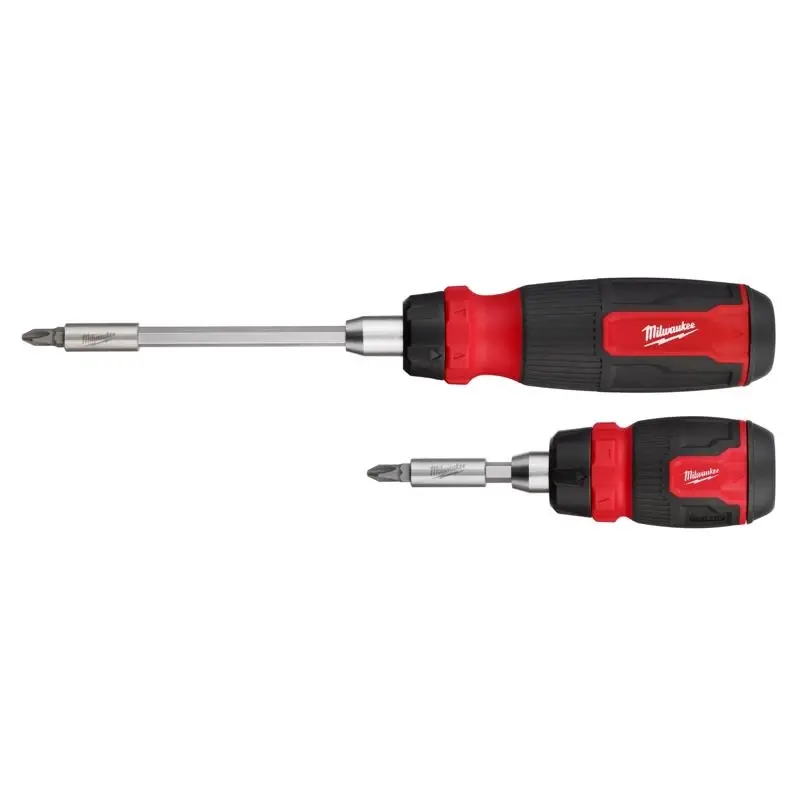 Compact Ratcheting Screwdriver Set 2 Piece With Magnetic Tip And Comfort Grip