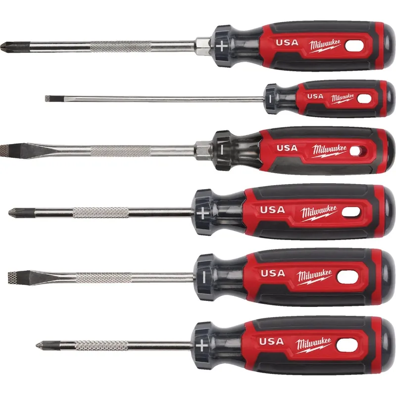 Cushion Grip Screwdriver Set (usa) - 6-piece With Precision Tips