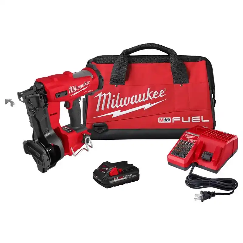 Milwaukee M18 Fuel Brushless Cordless Coil Roofing Nailer Kit With Battery & Charger