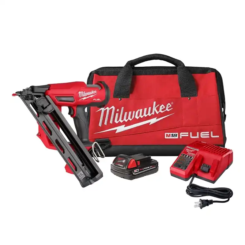 M18 Fuel 18 Volt Lithium-ion Brushless 15-gauge Angled Finish Nailer Kit