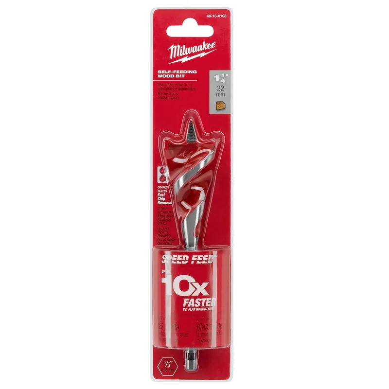 Speed Feed Wood Boring Drill Bit, 1-1/4 X 6 In.