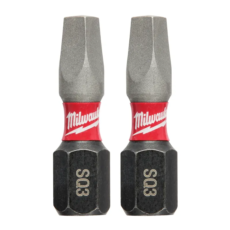 Milwaukee Shockwave Square 3 X 1 In. L Screwdriver Bit Steel 2 Pk