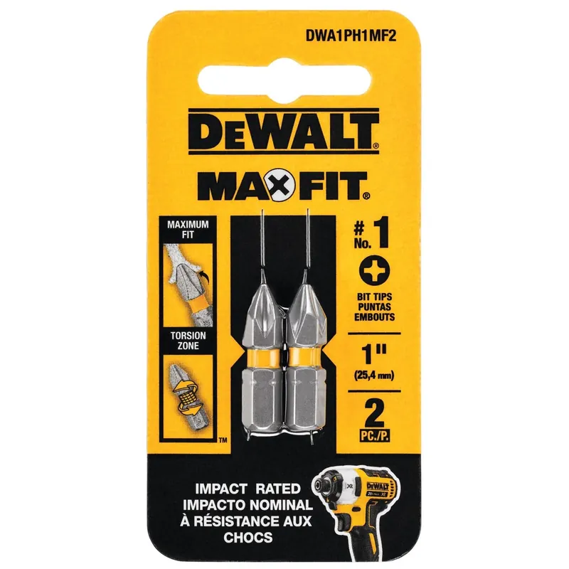 DeWalt Max Fit Phillips 1 X 1 In. L Screwdriver Bit Set Steel 2 Pk