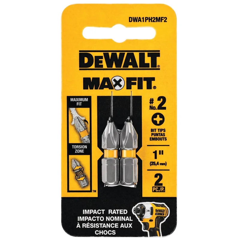 DeWalt Max Fit Phillips 2 X 1 In. L Screwdriver Bit Set Steel 2 Pk