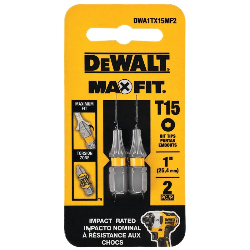 DeWalt Max Fit Torx 15 X 1 In. L Screwdriver Bit Set Steel 2 Pk