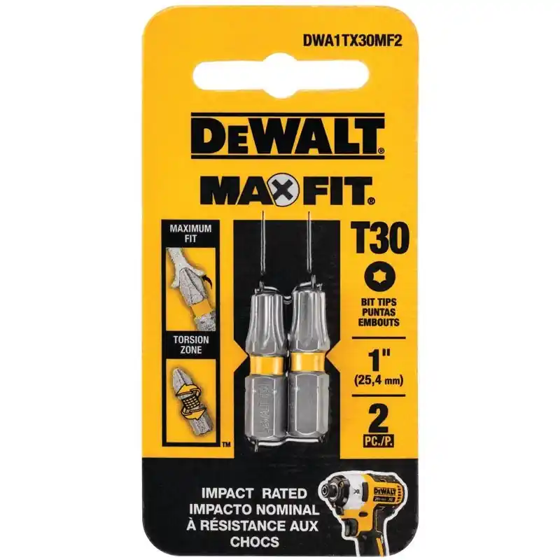 DeWalt MAXFIT Torx 30 X 1 In. L Screwdriver Bit Steel 2 Pk