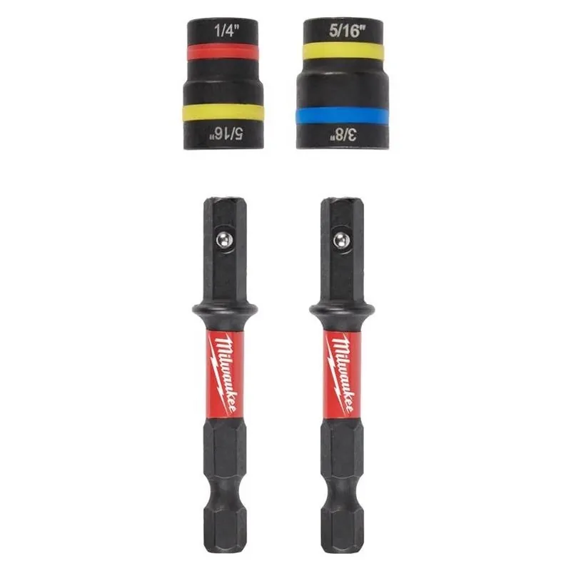 Milwaukee Quik-Clear Magnetic Nut Driver Set – 1/4 In., 2‑Piece Steel Pack