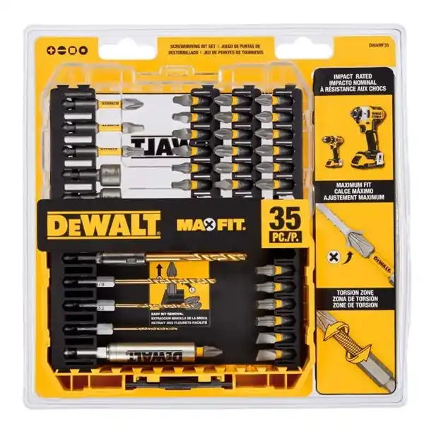 Max Fit Assorted Screwdriving Bit Set S2 Tool Steel 35 Pieces