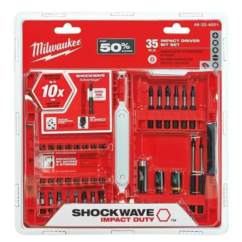 35 Piece Shockwave Impact Duty Driver Bit Set With Magnetic Holders