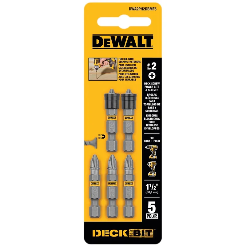 DeWalt Max Fit Phillips 2 X 1.5 In. L Screwdriver Bit Set Steel 5 Pk