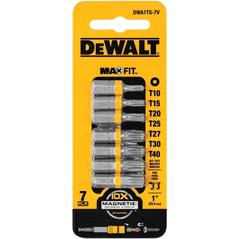 Max Fit Torx 1 In. L Security Bit Set S2 Tool Steel 7 Piece