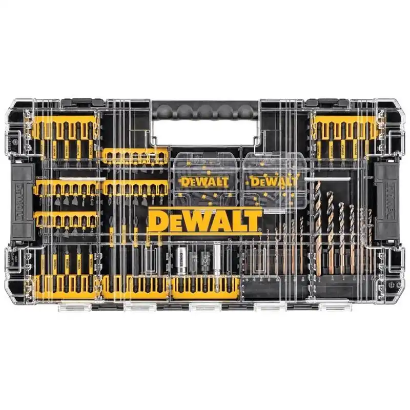 DEWALT FlexTorq 100‑Piece High‑Speed Steel Screwdriver Bit Kit – Black Oxide, Black/Yellow