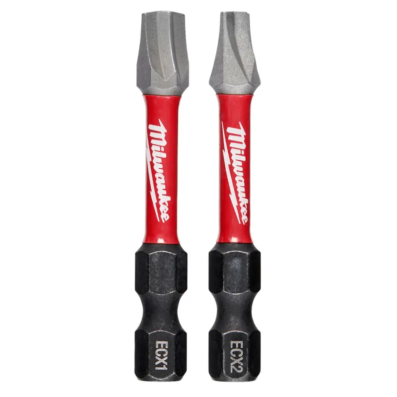 Milwaukee Shockwave ECX 1 And 2 X 2 In. L Impact Power Bit Set Steel 2 Pc