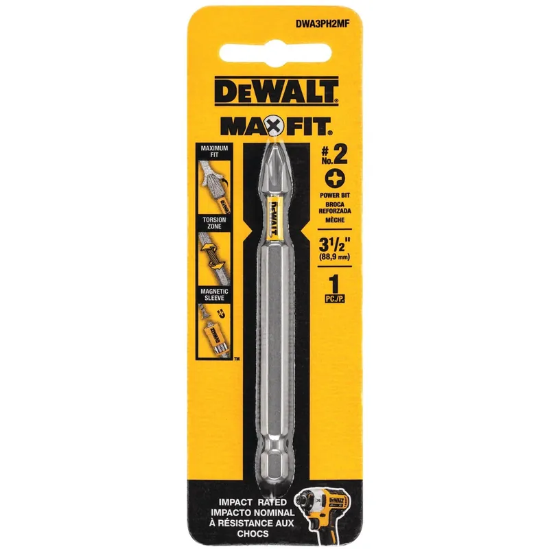 DeWalt Max Fit Phillips 2 X 3.5 In. L Screwdriver Bit Steel 1 Pk
