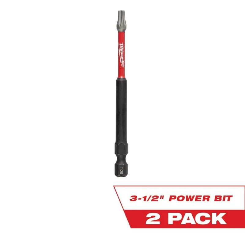 Milwaukee Shockwave Torx T-20 X 3-1/2 In. L Power Bit Alloy Steel 2 Pk