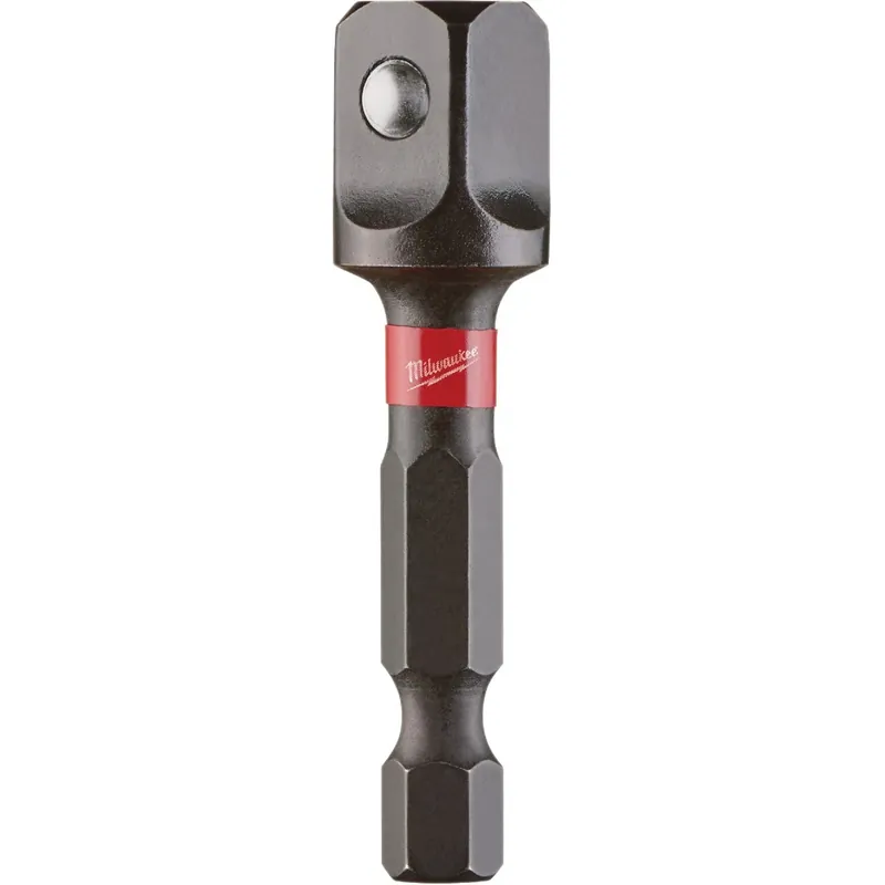 Milwaukee Shockwave Hex/Square 3/8 In. X 2 In. L Socket Adapter Heat-Treated Steel 1 Pk