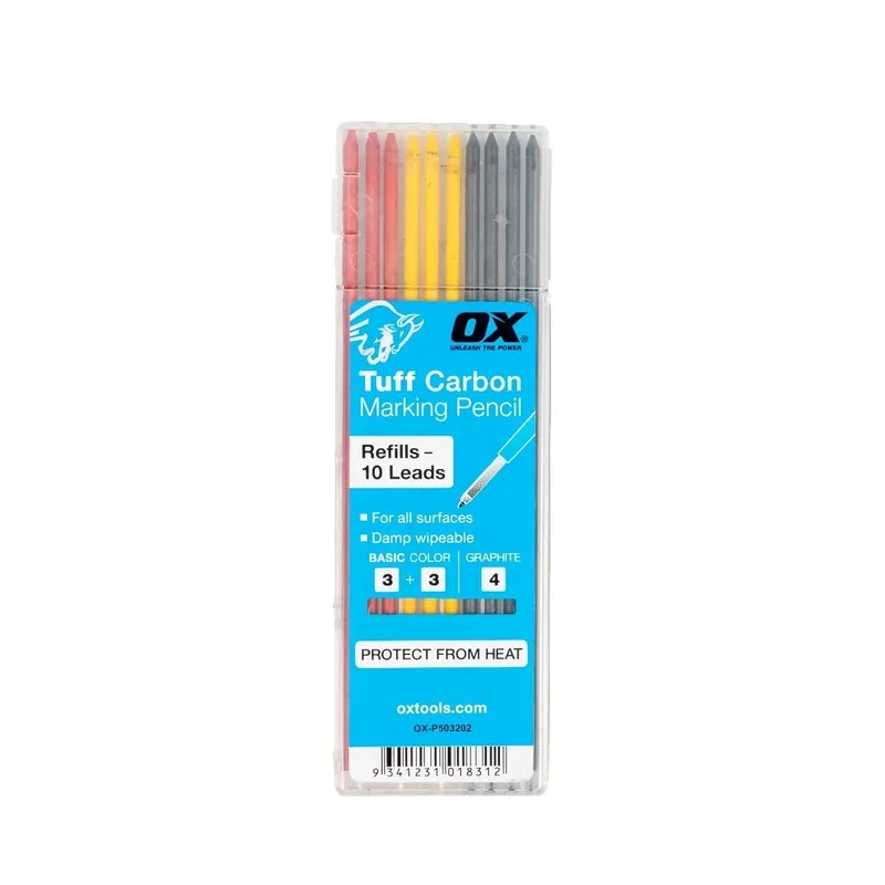 OX Tools Tuff Carbon 5 In. L Marking Pencil Replacement Leads Assorted 10 Pc