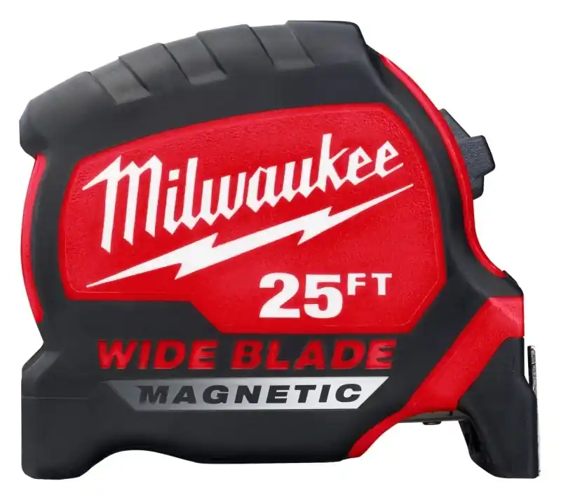 Milwaukee 25 Ft Wide Blade Magnetic Tape Measure With Finger Stop