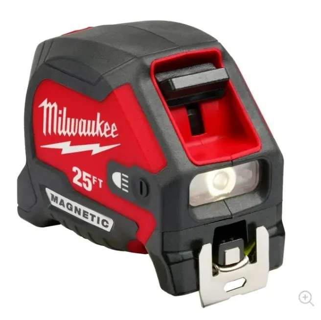 Milwaukee 25 Ft. L X 2.05 In. W Compact Wide Blade With LED Light Magnetic Tape Measure 1 Pk