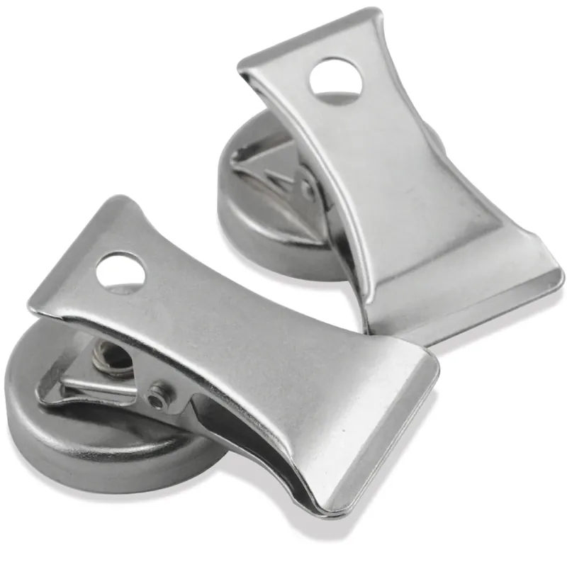Magnet Source 1.8 In. L X 1 In. W Silver Clip Magnetic Clips 3 Lb. Pull 2 Pc