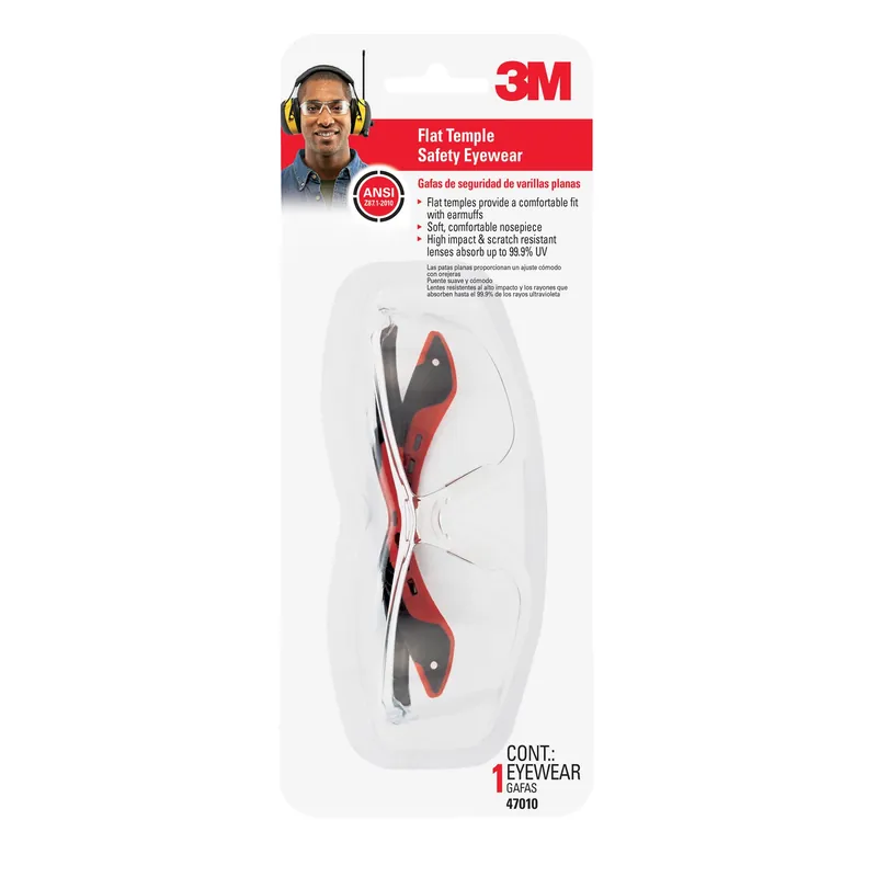 Safety Glasses, Black/Red