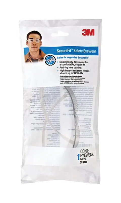 3M SecureFit Clear‑Frame Anti‑Fog Safety Glasses – UV & Scratch‑Resistant, ANSI/OSHA Certified