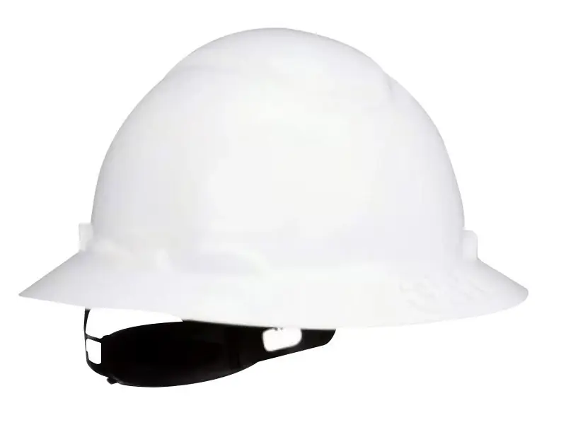 Securefit Full Brim Hard Hat With 4-point Ratchet Suspension, White, Size 6-1/4-8