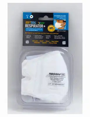 SoftSeal N95 Multi-Purpose V-Fold Disposable Respirator Valved White M 3 Pk