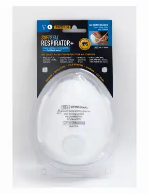SoftSeal N95 Multi-Purpose Premium Disposable Particulate Respirator Valved White L 1 Pk