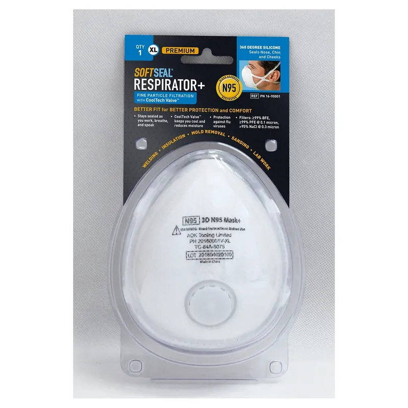 SoftSeal N95 Multi-Purpose Premium Disposable Particulate Respirator Valved White XL 1 Pk
