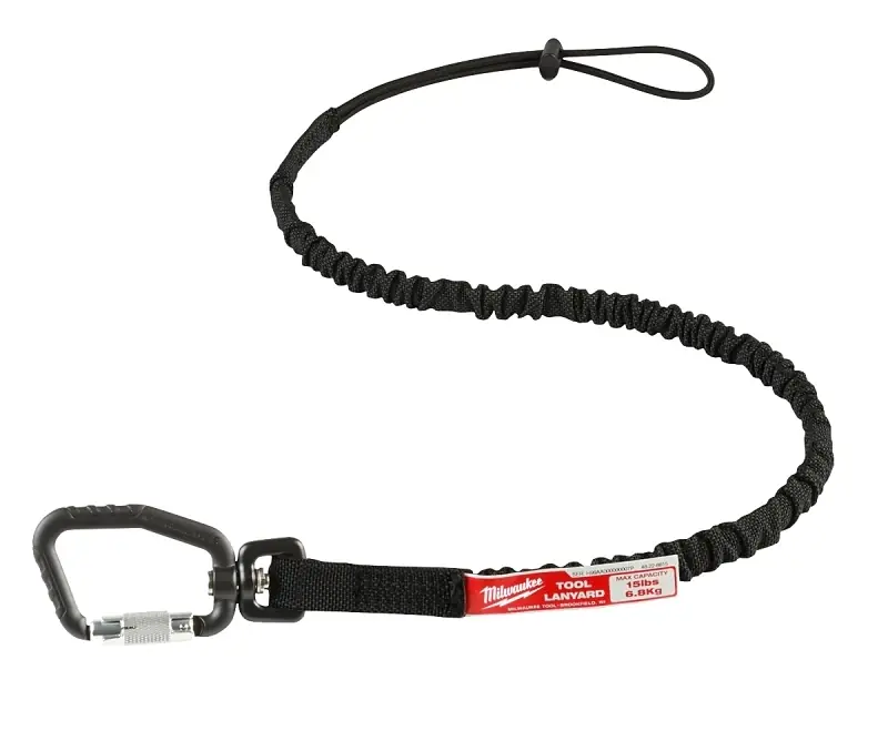 Milwaukee Aluminum/Nylon Black Locking Tool Lanyard 1 Pk