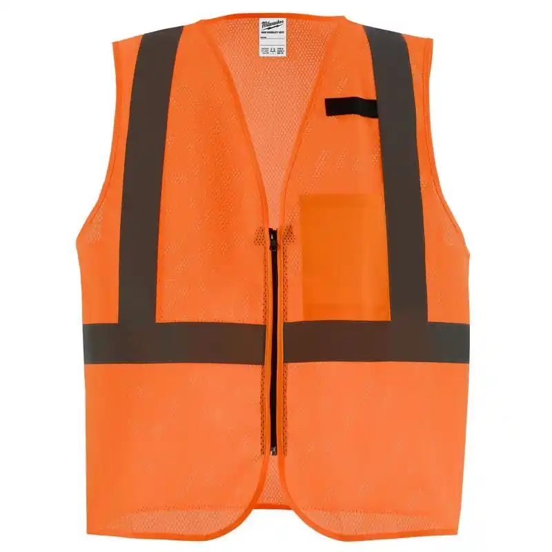 Milwaukee Csa Type R/class 2 High Visibility Safety Vest Orange S/m