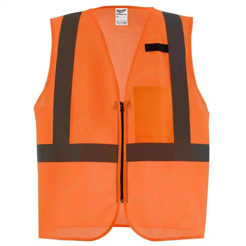 Milwaukee Ansi Type R/class 2 High Visibility Safety Vest Orange S/m