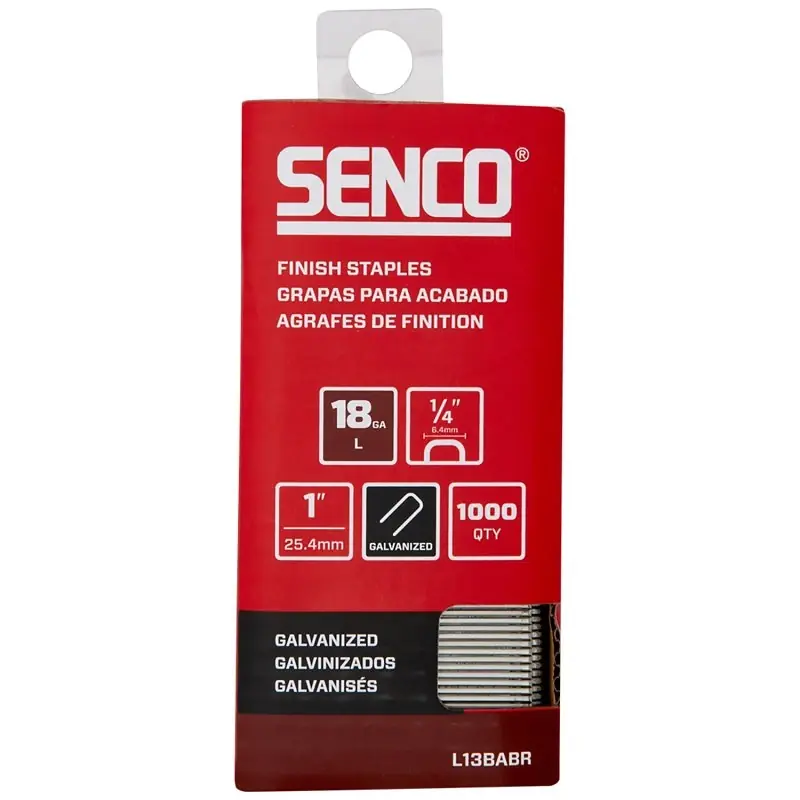 Senco 1/4 In. W X 1 In. L Galvanized Finish Staples 18 Ga. 1000 Pk