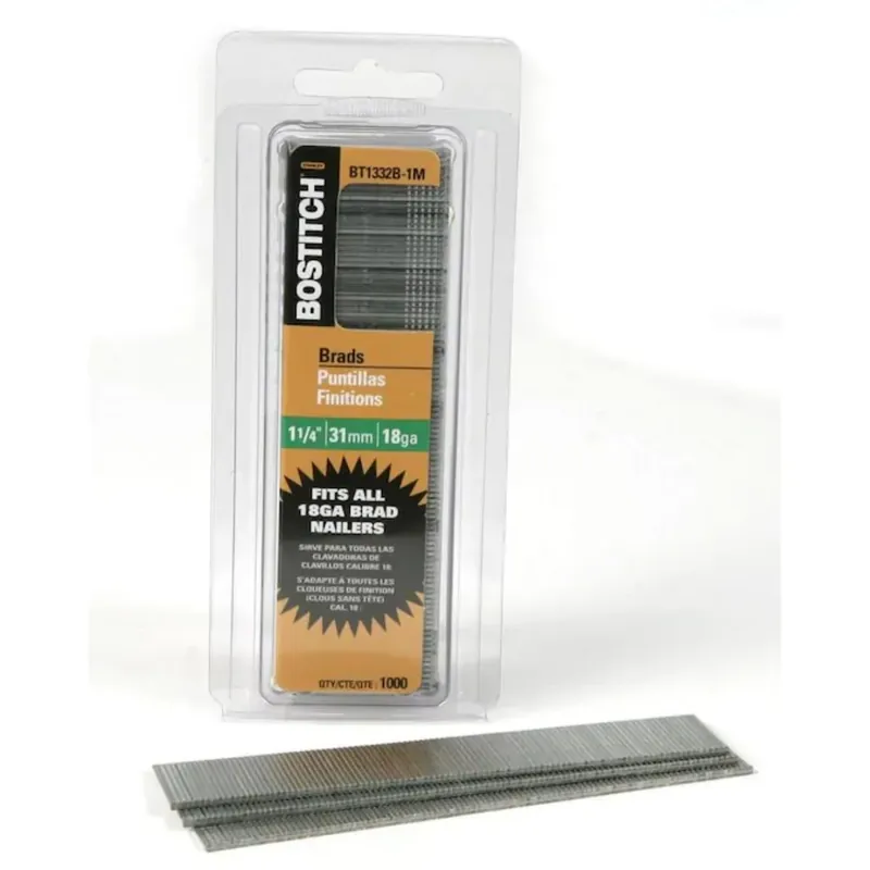 Bostitch 1-1/4 In. L X 18 Ga. Straight Strip Coated Brad Nails 1000 Pk