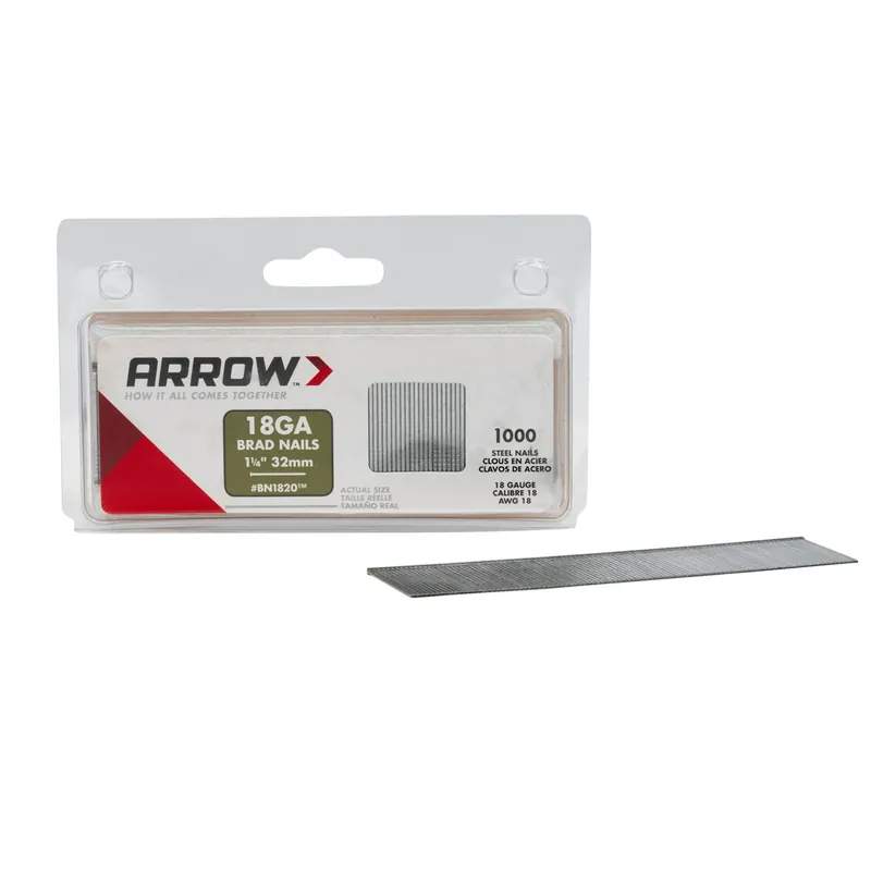 Arrow BN18 18 Ga. X 1-1/4 In. L Galvanized Steel Brad Nails 1000 Pk 0.65 Lb