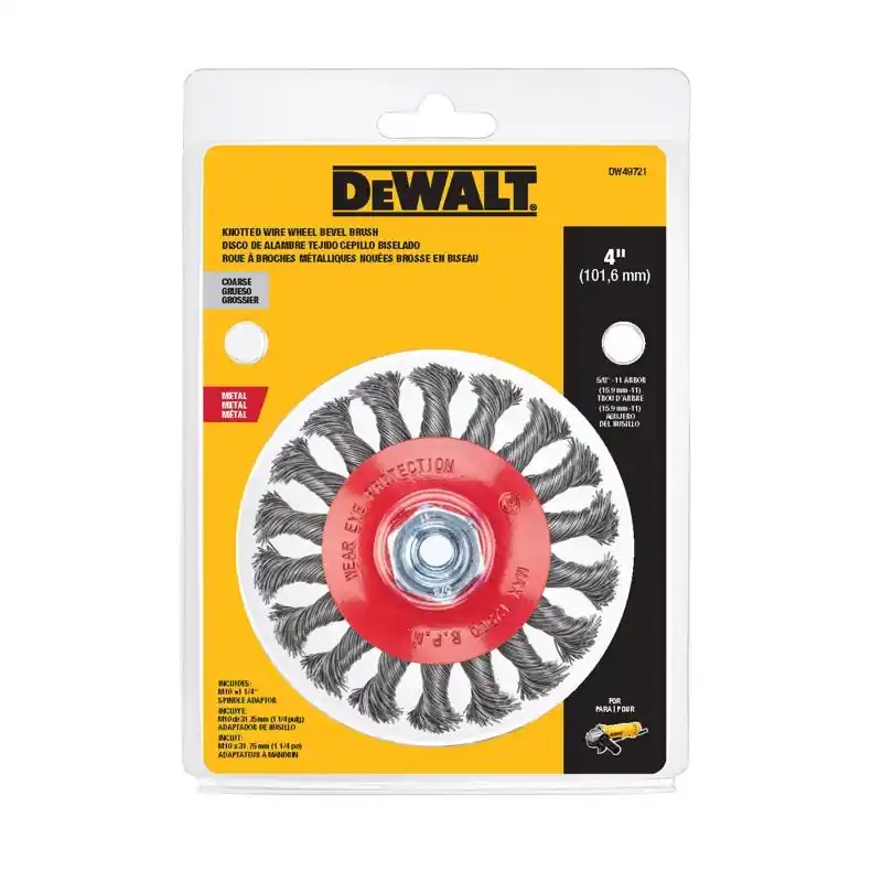 4 Inch Coarse Knotted Wire Wheel Brush For Angle Grinders, 12500 Rpm, 1 Piece