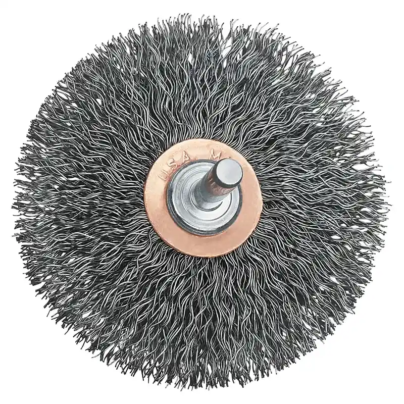 Wire Brush, Crimped Flat Faced End, 3 In.