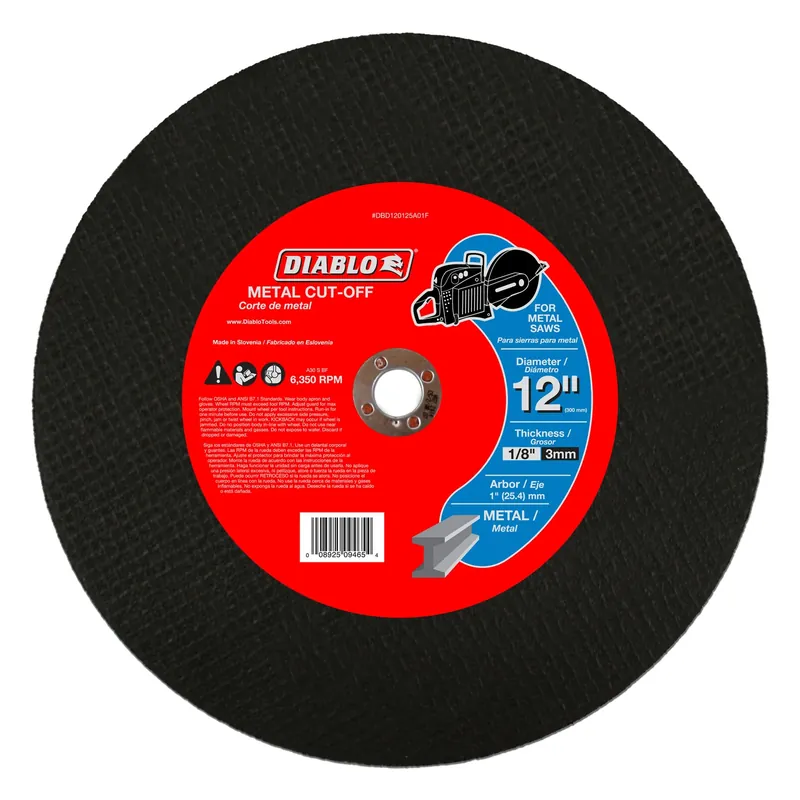 Diablo 12 In. D X 1 In. X 1/8 In. Thick Aluminum Oxide High Speed Metal Cut-Off Disc 1 Pk