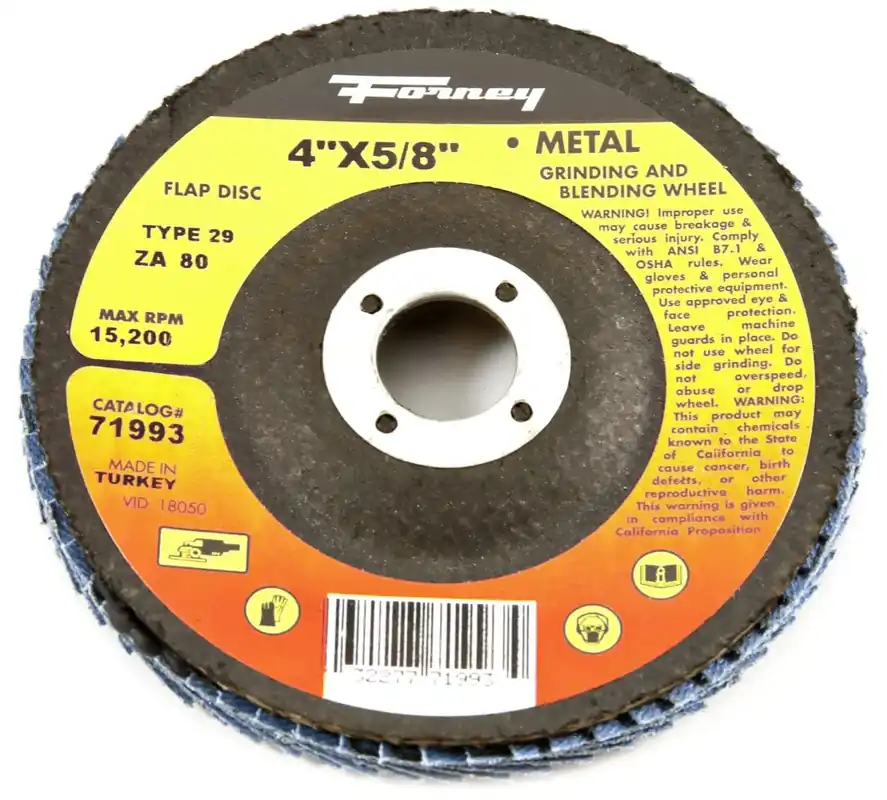 Blue Zirconia Flap Disc, Type 29, 80-Grit, 4-In.