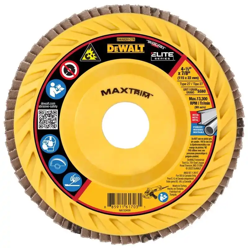 Maxtrim 4-1/2 In. Ceramic Trim Flap Disc 60 Grit For Grinding