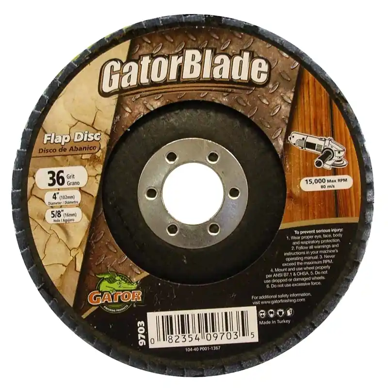 Gator 4 In. D X 5/8 In. Zirconia Aluminum Oxide Flap Disc 36 Grit 1 Pk