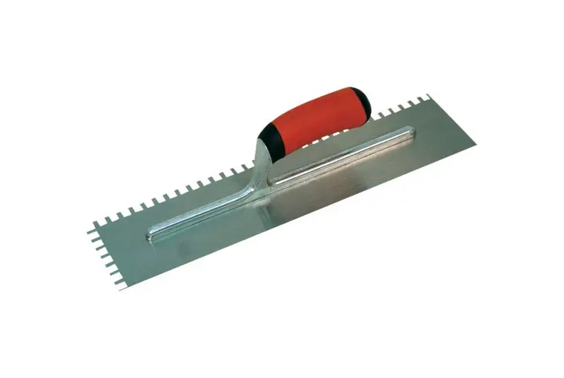 1/4 X 1/4 X 1/4 In. Square Notched Trowel With Soft Grip Handle