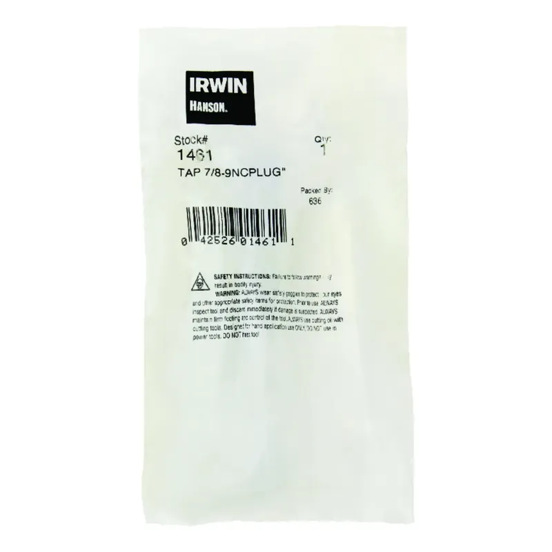 Hanson High Carbon Steel Sae Fraction Tap 7/8 In.-9 Nc Single Piece