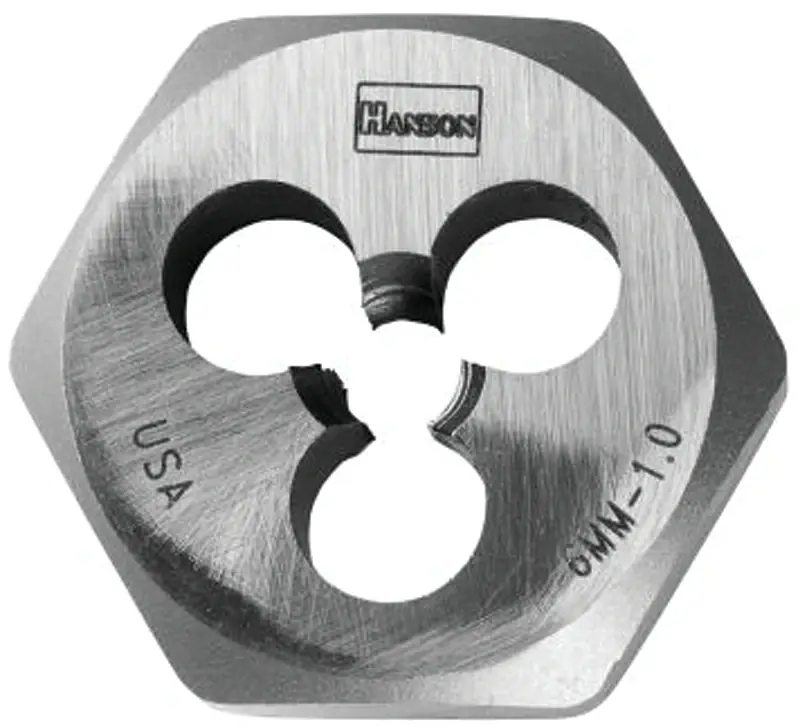 9718 High Carbon Steel Metric Hexagon Die M4-0.75 Right Hand Thread