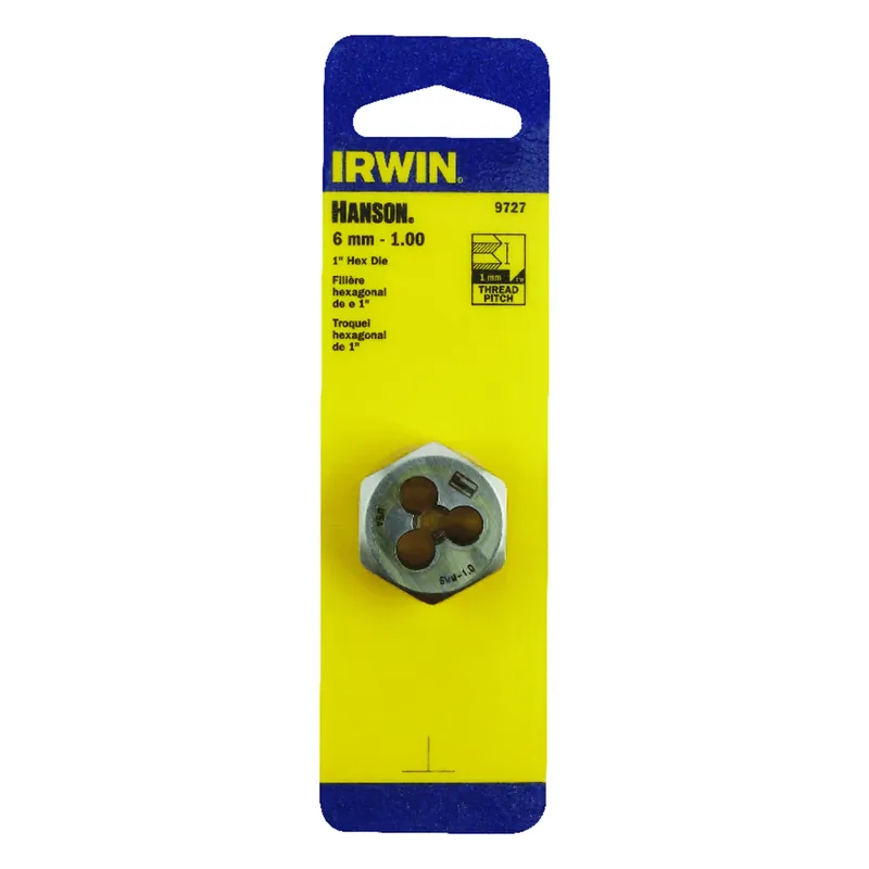 Hanson Metric Hexagon Die, 6mm X 1.00