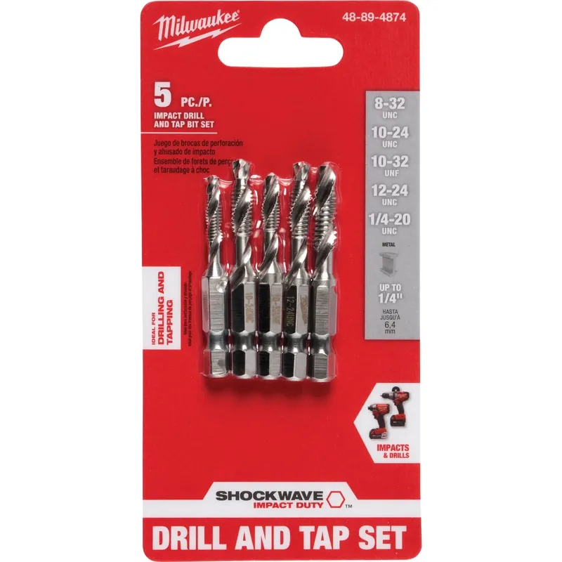 Shockwave 5-piece Sae Impact Drill Tap Bit Set - Model 48-89-4874