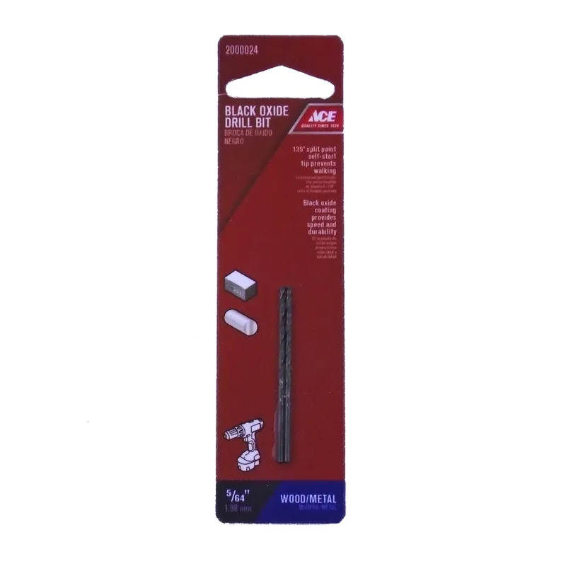 5/64 In. Black Oxide High Speed Steel Drill Bit Set 2 Pieces
