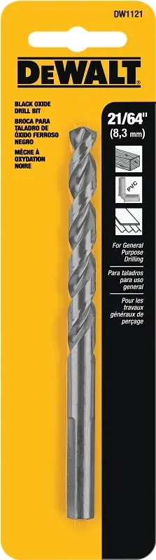 DeWalt Black & Gold 21/64 In. X 4-11/16 In. L High Speed Steel Drill Bit 3-Flat Shank 1 Pk