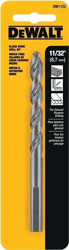 DeWalt Black & Gold 11/32 In. X 4-7/8 In. L High Speed Steel Drill Bit 3-Flat Shank 1 Pk